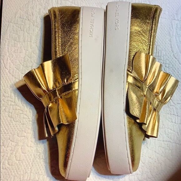 Michael MK gold slip on shoes, 9 - Picture 5 of 8